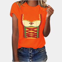 Damen T-Shirt mit Oktoberfest-Bedrucken | Kurzarm – Orange