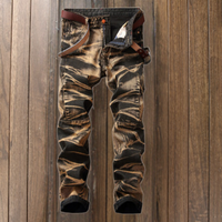 Herren Lang Vintage Jeans – Hellbraun