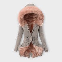 Maurelle – Winterjacke mit Fellkapuze – Grau