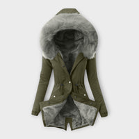 Maurelle – Winterjacke mit Fellkapuze – Grün