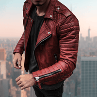 Die stylische und einzigartige Lederjacke - JACK – Rot