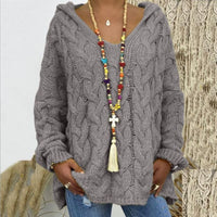 Heidi-Mode | Gestrickter Hoodie – Dunkelgrau