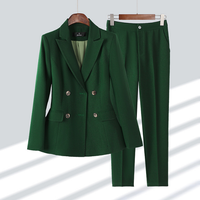 Cindy Sommer Anzug | Urban moderner Anzug für Damen mit kurzärmeligem Blazer und Hose – Grün