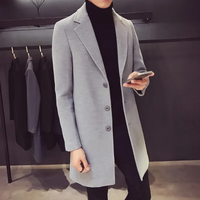 Herren Woll-Mantel Elegante Business Jacke - Büro und Freizeit – Hellgrau