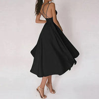 Elegantes Damen Kleid mit V-Ausschnitt – Schwarz