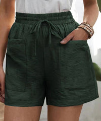 Lotta | Luftige Paperbag-Shorts – Grün