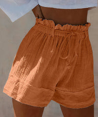 Lotta | Luftige Paperbag-Shorts – Hellorange