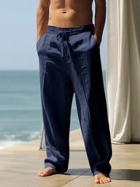 Lässige Leinen Herren Hose – Marine