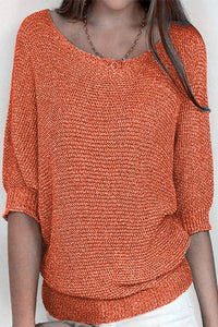 Damen Strickpullover Oversize mit Fledermausärmeln | Casual Herbst Winter – Orange