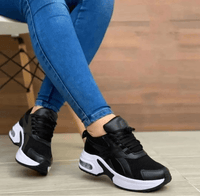 Damen Freizeit Sneaker Bequem Modern – Schwarz