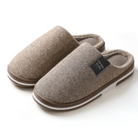 Bequeme Herren-Hausschuhe mit weicher Sohle – Braun