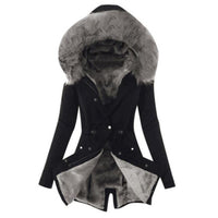 Warme Damen Regenjacke mit Kapuze - Wasserdicht & Winddicht – Schwarz