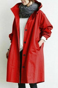 Wasserdichte Damen Windjacke mit Kapuze | Leicht & Atmungsaktiv – Rot