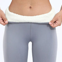 Warme Winterleggings mit Lammfell für Damen – Grau