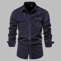 Overshirt für Herren - Sommer Outdoor Cordhemd mit langen Ärmeln – Blau