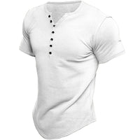 Herren Halbe Knopfleiste T-Shirt | Slim Fit – Weiß
