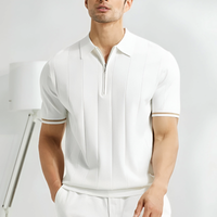 Damon | Herren Kurzarm Poloshirt | Gezippt – Weiß