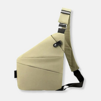 Unisex Schlank Anti-Diebstahl Umhängetasche | Klein – Creme