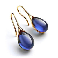 Verena® | Strahlend - Kristall Tropfenohrringe – Gold Blau