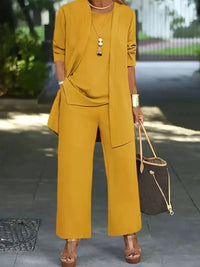 Sophia | Dreiteiliges Outfit – Stilvoll und Bequem in Einem – Gelb