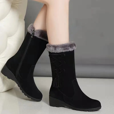 Giseline | Moderne Damenstiefel mit Fleecefutter und seitlichem Reißverschluss – Winter 2024 Edition
