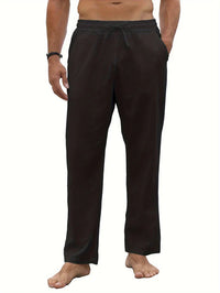 Klassische Leinen Herren Sommerhose – Schwarz