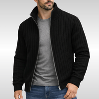 Roald – Klassische Strickjacke Mit Reißverschluss – Schwarz