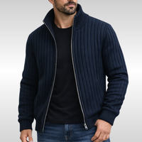 Roald – Klassische Strickjacke Mit Reißverschluss – Marine