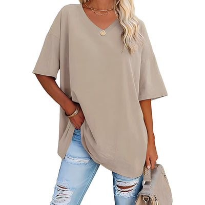 Danièle - Lockeres T-Shirt mit V-Ausschnitt für Frauen