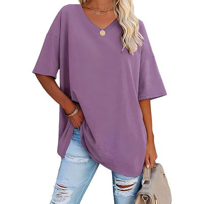 Danièle - Lockeres T-Shirt mit V-Ausschnitt für Frauen