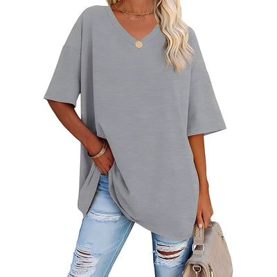 Danièle - Lockeres T-Shirt mit V-Ausschnitt für Frauen