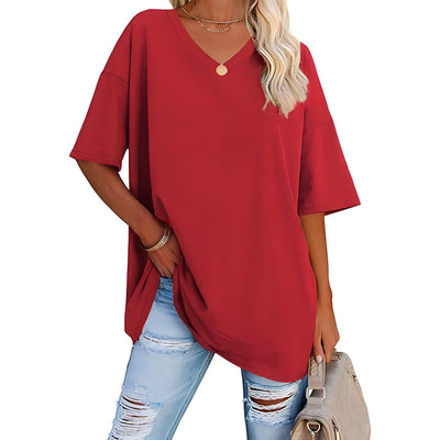Danièle - Lockeres T-Shirt mit V-Ausschnitt für Frauen