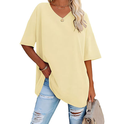 Danièle - Lockeres T-Shirt mit V-Ausschnitt für Frauen