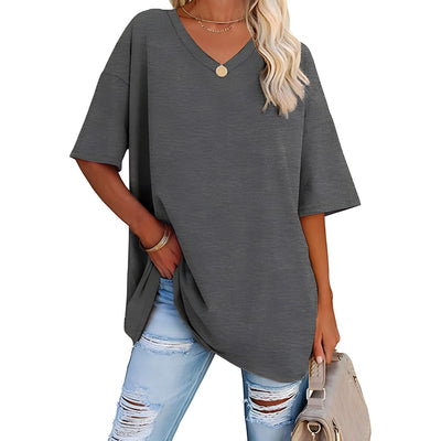 Danièle - Lockeres T-Shirt mit V-Ausschnitt für Frauen