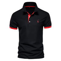 T-SHIRT POLO LÄSSIG – Schwarz-Rot