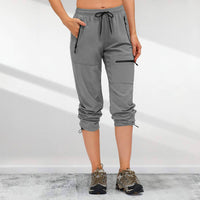 Schnelltrocknende UPF 50+ Sommer-Cargo-Wanderhose für Frauen – Leichter und bequemer Sonnenschutz – Grau