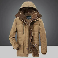 Herren-Winterjacke mit Kapuze und Verstärkung | isolierte Ausführung – Khaki