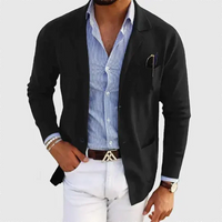 Herren-Blazer mit lockerer Passform | entspannte Form – Schwarz