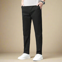 Chinohose für Herren - Leichte Regular-Fit Sommerstoffhose – Schwarz
