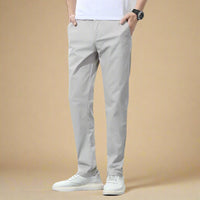 Chinohose für Herren - Leichte Regular-Fit Sommerstoffhose – Hellgrau