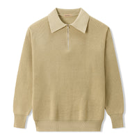 Elijah Strickpullover mit Polokragen und Reißverschluss – Beige