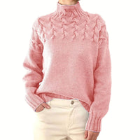Paula | Kuscheliger Strickpullover für Wintertage – Hellrosa