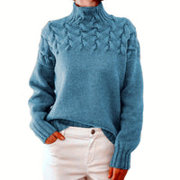 Paula | Kuscheliger Strickpullover für Wintertage – Himmelblau