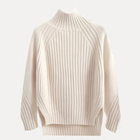 Sienne Knit Turtleneck Sweater – Weiß