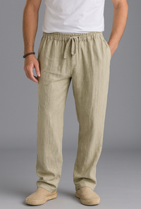 Herren-Leinenhosen – Hosen für entspannte Tage – Khaki
