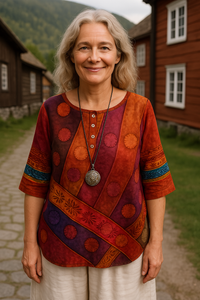 Greta™ | Bequeme und farbenfrohe Bluse mit halblangen Ärmeln – Rot