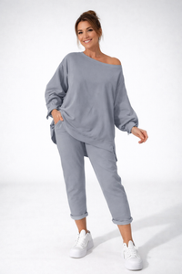 Nessa - federleichtes Loungewear-Set – Grau
