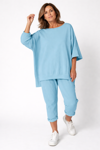 Nessa - federleichtes Loungewear-Set – Hellblau