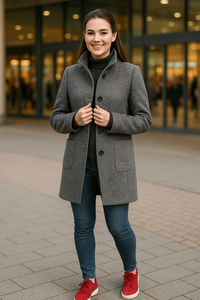 SOPHIA – Der zeitlose Wintermantel für Damen – Grau