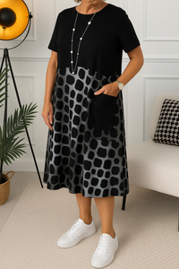Tineke™ | Elegantes Kleid mit kurzen Ärmeln – Schwarz